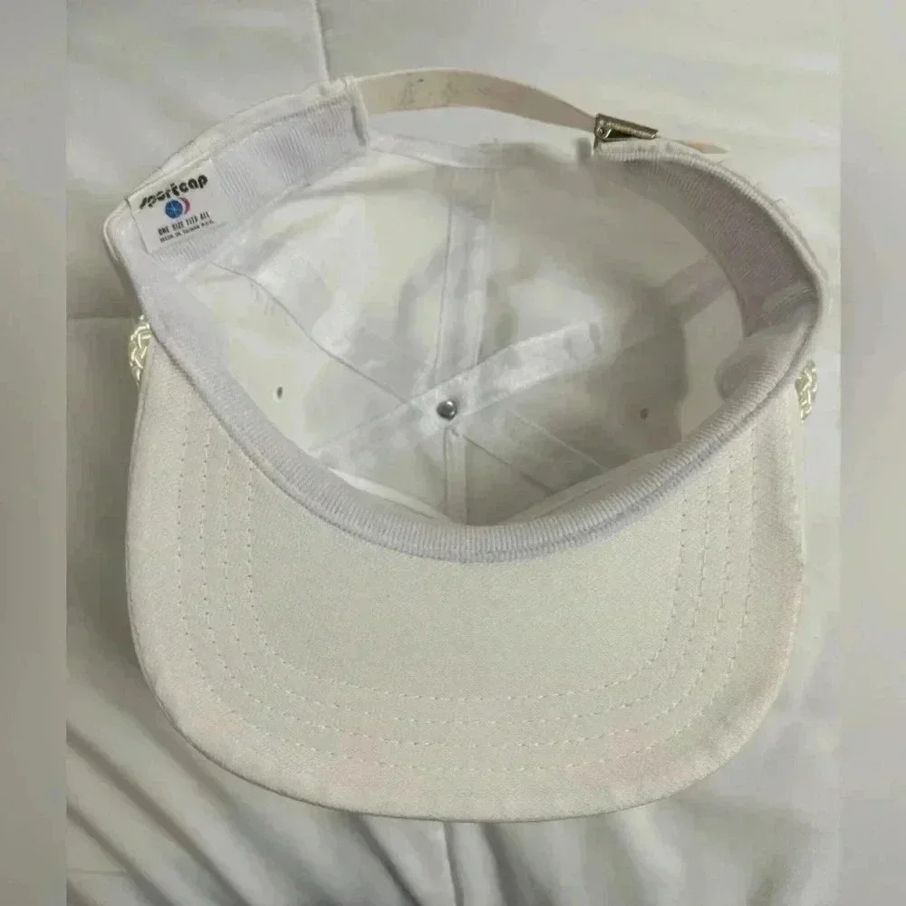 Vintage ICI White Rope Hat Cap Snap Back Trucker Hat Sportcap
